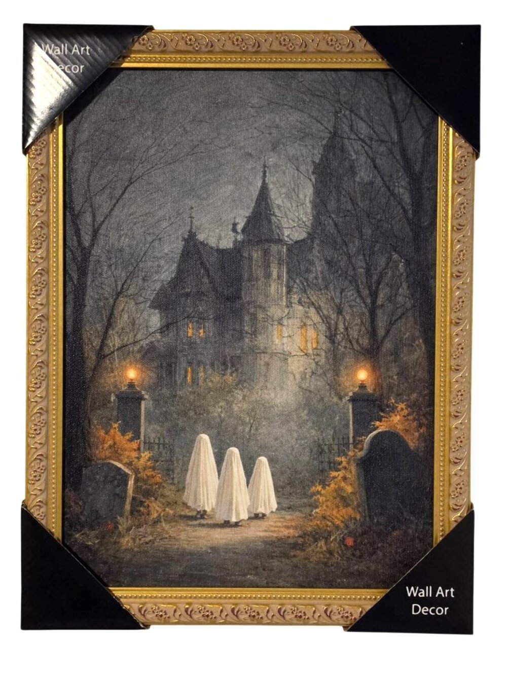 Halloween Ghosts Haunted House Cemetary 12x16 Wall Art